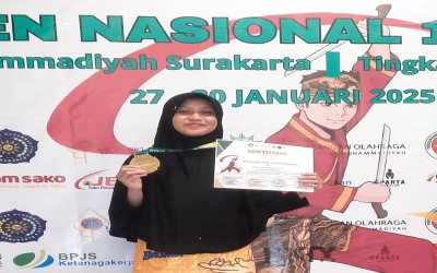 Siswi SMP Muhammadiyah 1 Wonosobo Raih Juara 1 Turnamen Nasional Tapak Suci UMS 2025